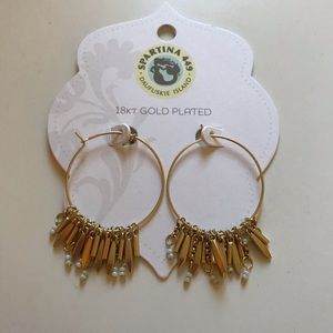 Spartina 449 beaded hoop earrings